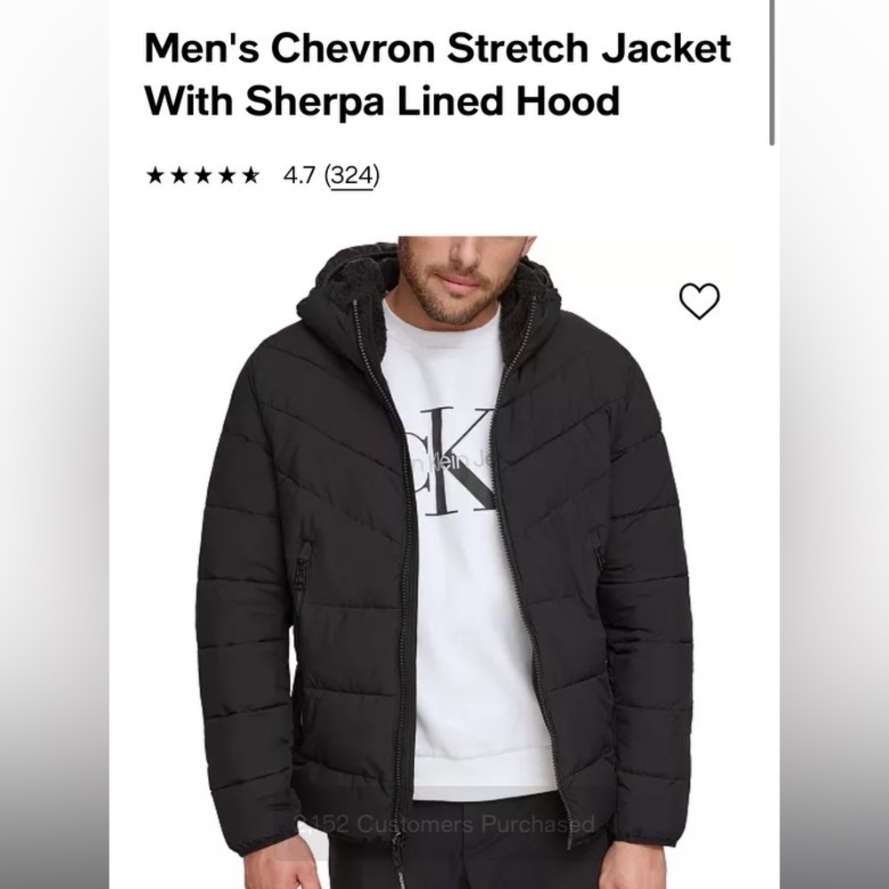 Calvin Klein puffer with sherpa lining